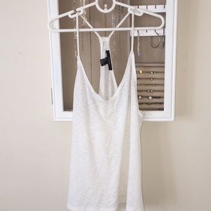 forever21 white razor back flowy tank top